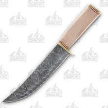 SZCO Supplies Sycamore Hunter Fixed 7.75in Plain Damascus Blade DM1346