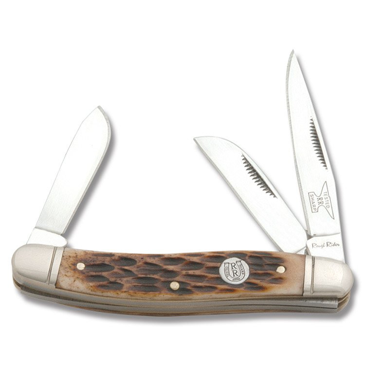 Rough Ryder Brown Jigged Bone Stockman Folding Knife
