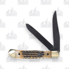 Frost Silverhorse Stoneworks Jigged Stag Bone Trapper Folding Knife