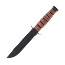KA-BAR USMC Short Fighting Knife Fixed Blade 5.25in Black PS Clip