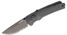 SOG Flash AT Blackout Assisted 3.45in Drop Point Partially Serrated