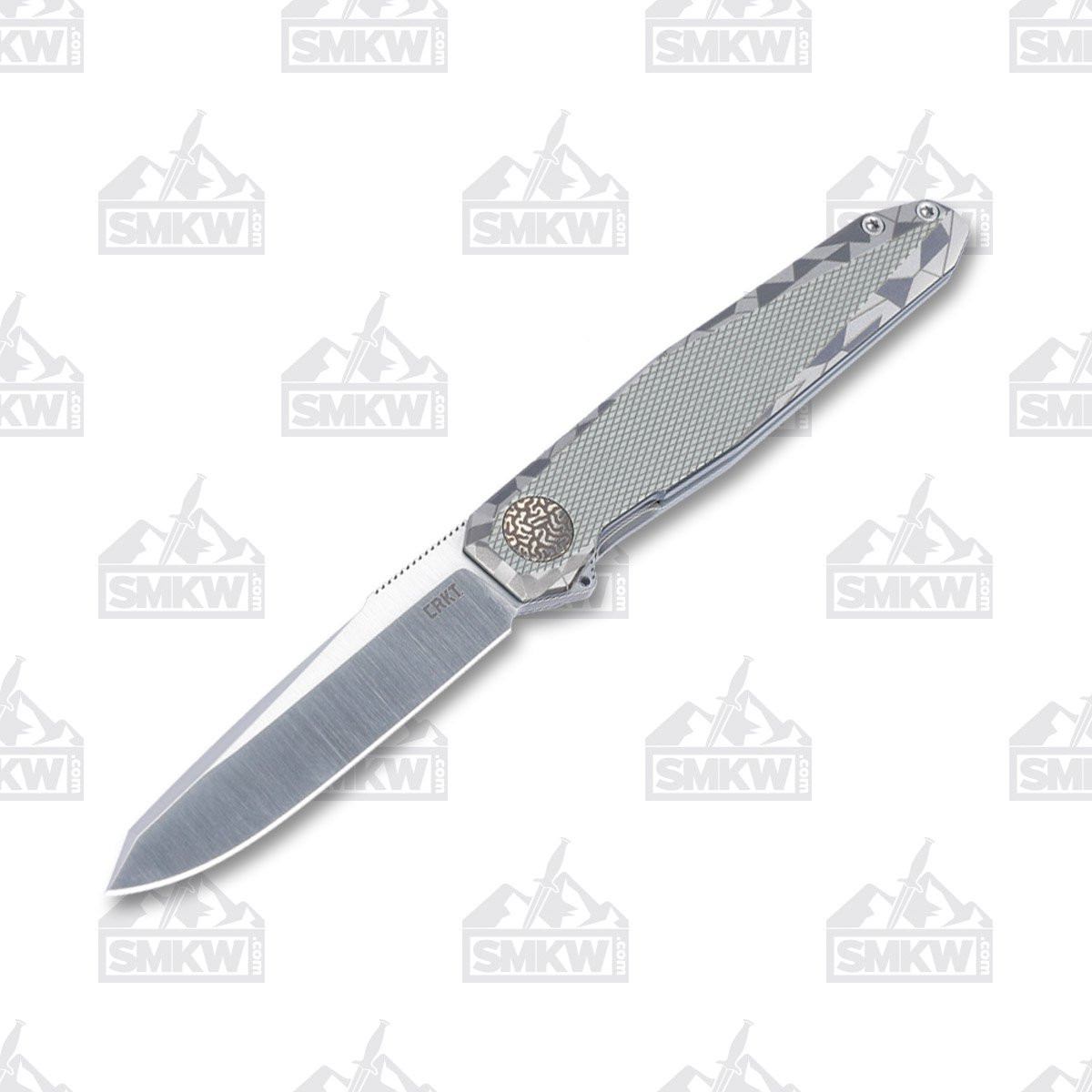 CRKT Limited Edition Facet Viral Flipper Knife Ti 3.5in Satin Drop Point Blade