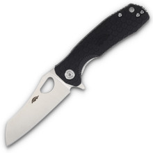 Honey Badger Medium Wharncleaver Folding Knife Black 3.19in Plain Satin Blade HB1541
