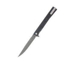 Ocaso Knives Solstice Damascus Dark Matter Blue Knife 3.5in Plain Blade 10IFB