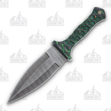 SZCO Supplies Umbra Forest Fixed 6in Damascus Spear Point Blade DM1371GN