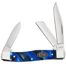 Case Ocean Blue Kirinite Smooth Medium Stockman Folding Knife