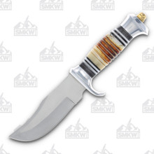 Black Hills Skinner Fixed Blade Knife Grooved Torched Bone 5in Clip Point FRBKH220TB