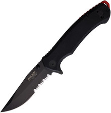 Bear &amp; Son Assisted Opening Folding Knife Black Serrated Blade