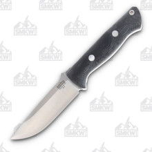 Bark River Bravo 1 Fixed Blade Knife (A2, Black Matte Micarta, Ramped) BA111MBCM