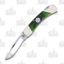 Bear & Son Hunter Green Stag Bone Medium Lockback Folding Knife BRGSBC05
