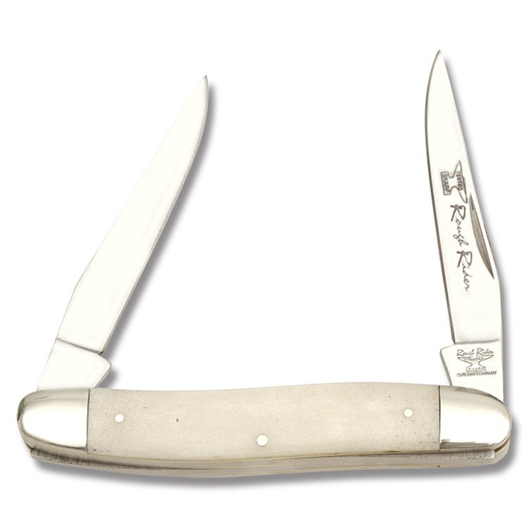 Rough Ryder Muskrat Folding Knife White Smooth Bone