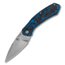 Case Westline Spring-Assisted Linerlock Folding Knife (2023 Blade Show Edition, Black and Blue Marbled Carbon Fiber) CA36556