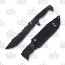 SOG Jungle Primitive Machete 9.5 Inch Plain Black Clip Point SOGF03T