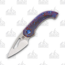 Olamic Appetizer Kiridashi Slipjoint Folding Knife A117 (Entropic TiMascus  Jeweled  Matte Blue)