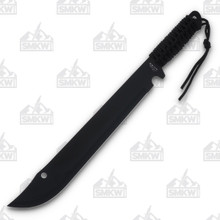 Rite Edge Knife Bushweed Machete Cord Wrapped Black Fixed Blade 21in Overall 926957