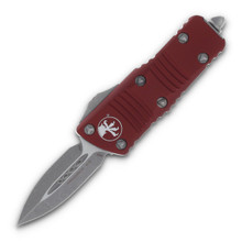 Microtech Mini Troodon Out-The-Front Automatic Knife (D/E Apocalyptic | Merlot)