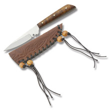 Small Patch Burlwood Hunter Fixed Blade Knife