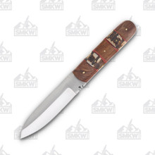 SZCO Supplies Stag Classic Patch Knife Fixed 4.25in Satin Drop Point Blade DH8030