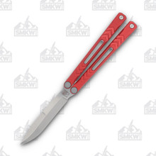 Revo Nexus Balisong Butterfly Knife Stonewash Clip Point/Solid Red NEXRED