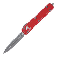 Microtech Ultratech Out-The-Front Automatic Knife (D/E Stonewash F/S | Distressed Red)