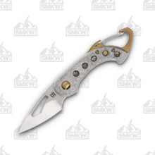 Olamic Appetizer Kiridashi Carabiner Slipjoint Folding Knife A112 (Frosty Titanium  Anodized Bronze)