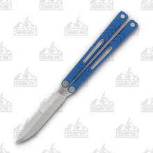Revo Nexus Balisong Butterfly Knife Stonewash Clip Point/Solid Blue NEXBLU