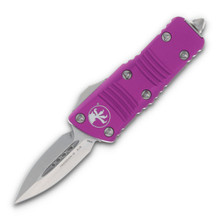 Microtech Mini Troodon Out-The-Front Automatic Knife (D/E Stonewash | Violet)