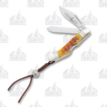 Rough Ryder Amber Jigged Bone Dogleg Jack Trapper Folding Knife RR1015