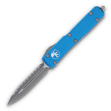 Microtech Ultratech Out-The-Front Automatic Knife (D/E Stonewash F/S | Blue)