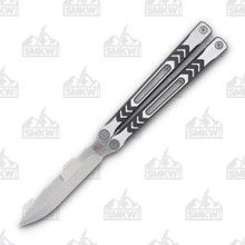 Revo Nexus Balisong 4.5in 154CM  Clip Point Two Tone Black Anodized