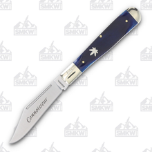 Weed &amp; Co Folding Hunting Knife Blue Smooth Bone