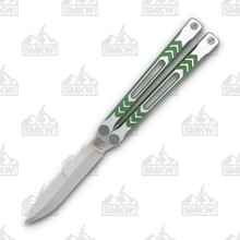 Revo Nexus Two Tone Green Anodization 4.5in Clip Point Butterfly Knife