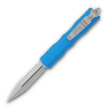 Microtech Dirac Out-The-Front Automatic Knife (P/S Stonewash D/E | Blue)