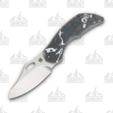 Olamic Busker Semper Framelock Folding Knife 021-S (Satin Magnacut  White Storm FatCarbon/Dark Blast)