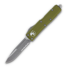 Microtech UTX-85 S/E OTF Apocalyptic Partially Serrated Automatic OD Green Knife