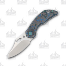 Olamic Busker Largo Framelock Folding Knife 009-S (Satin Magnacut  Arctic Storm FatCarbon/Jeweled)