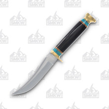 SZCO Supplies 10.75in Black Tiger Hunter Fixed Blade Knife with Sheath 203489