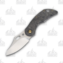 Olamic Busker Semper Framelock Folding Knife 011-S (Satin Magnacut  Dark Matter FatCarbon/Frosty Bronze)