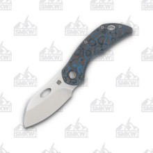 Olamic Busker Largo Framelock Folding Knife 012-L (Satin Magnacut  Arctic Storm FatCarbon/Light Blast)