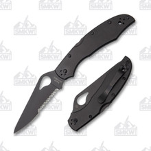 Spyderco Byrd Cara Cara 2 Folding Knife Partially Serrated Black