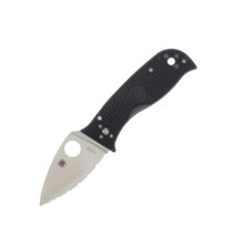 Spyderco Lil Temperance 3 Lightweight 2.92 Inch Serrated Satin Leaf SPC69SBK3