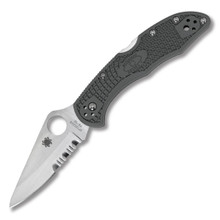 Spyderco Delica 4 Folding Knife Foliage Green FRN 2.9in Part Serrated Blade SPC11PSFG