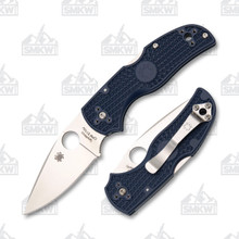 Spyderco Native 5 Folding Knife Dark Blue 2.95 Inch Plain Leaf