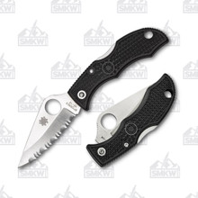 Spyderco Ladybug 3 Folding Knife 1.9 Inch Serrated Satin Clip Point SPLBKS3
