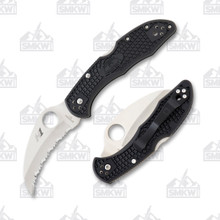 Spyderco Tasman Salt 2 Folding Knife Serrated Black FRN