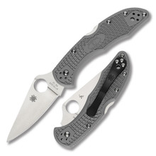 Spyderco Delica 4 Folding Knife Gray FRN 2.9in Satin Plain Blade SPC11FPGY
