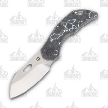 Olamic Busker Largo Framelock Folding Knife 011-L (Satin Magnacut  White Storm FatCarbon/Dark Blast)