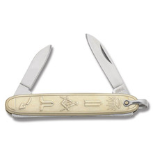 Novelty Knife Company Sculpted Brass Indian Folding Pen Knife 2-3/8 Closed  - KnifeCenter - NV234 - Discontinued