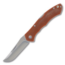 Komoran 039 Folding Knife Brown 2.75 Inch Plain Satin Clip Point KO039