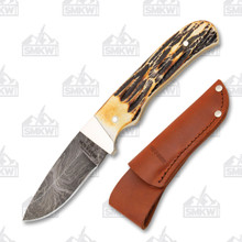 Bear & Son Damascus Skinner 2.87 Inch Plain Damascus Drop Point BR548D